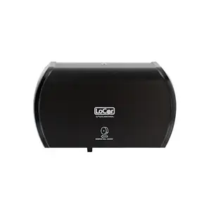 LoCor D67023 Solaris Paper Inc. Bath Tissue Side-By-Side Dispenser (Black) (1-Case)