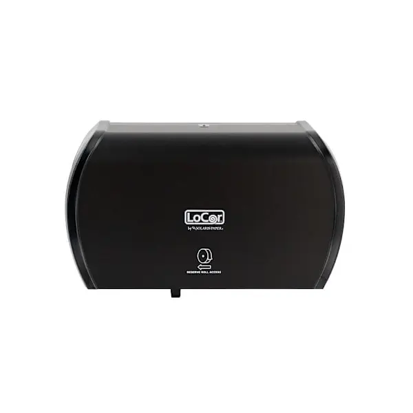 LoCor Solaris Paper Inc. Bath Tissue Side-By-Side Dispenser (Black) (1-Case) D67023 LoCor Solaris Paper Inc. Bath Tissue Side-By-Side Dispenser (Black) (1-Case) D67023