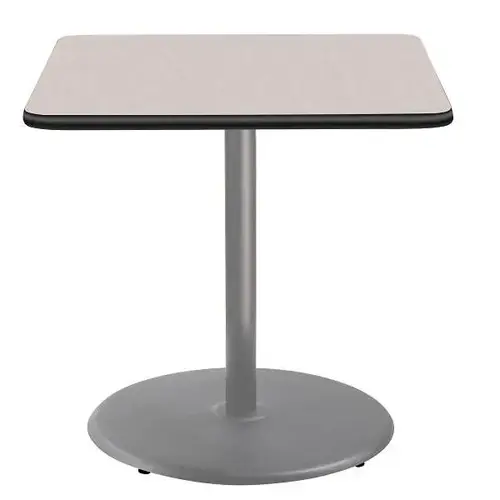 36"Sq Caf Table 36"H Round Base Grey Top Grey Frame 36"Sq Caf Table 36"H Round Base Grey Top Grey Frame