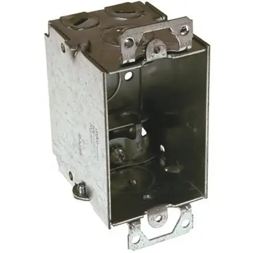 3 In. X 2 In. Gangable Switch Box, 2-1/2 In. Deep, 1/2 In. Ko', Ac/Mc Clamps, Plaster Ears