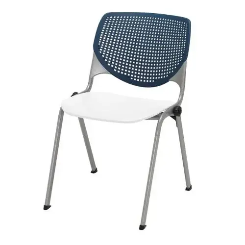 Kool Stack Chair, Navy Back, White Seat