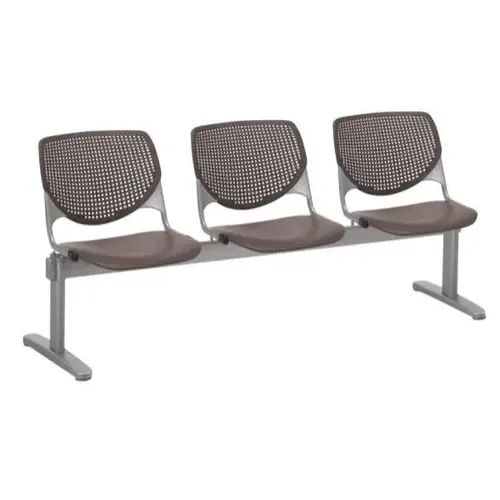 Kool 3-Seat Reception Bench, Brownstone Seats & Back Kool 3-Seat Reception Bench, Brownstone Seats & Back