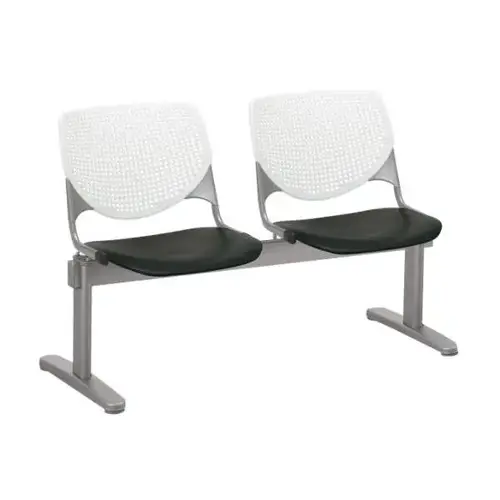Kool 2-Seat Reception Bench, White Backs, Black Seats Kool 2-Seat Reception Bench, White Backs, Black Seats