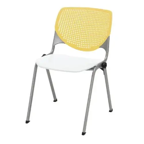 Kool Stack Chair, Yellow Back, White Seat
