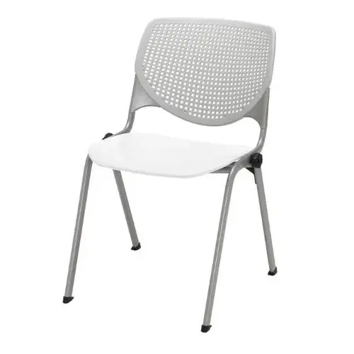 Kool Stack Chair, Light Gray Back, White Seat