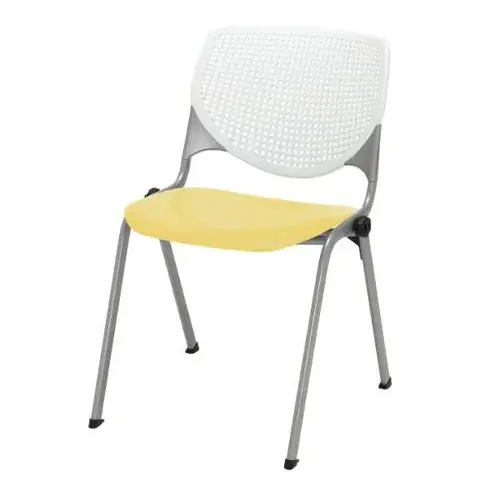 Kool Stack Chair, White Back, Yellow Seat