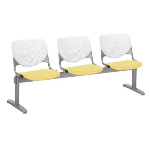 Kool 3-Seat Reception Bench, White Backs, Yellow Seats Kool 3-Seat Reception Bench, White Backs, Yellow Seats