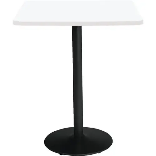 36" Square Pedestal Table W/Designer White Top, Round Black Base, Bistro Ht 36" Square Pedestal Table W/Designer White Top, Round Black Base, Bistro Ht
