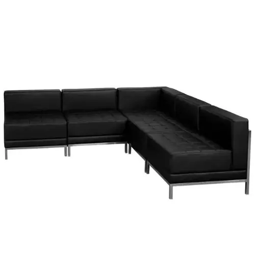 Hercules Imagination Series Black Leather Sectional (5-Piece) Hercules Imagination Series Black Leather Sectional (5-Piece)
