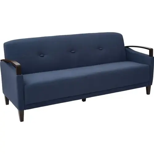 Main Street Sofa, Indigo Fabric, Dark Espresso Finish Main Street Sofa, Indigo Fabric, Dark Espresso Finish