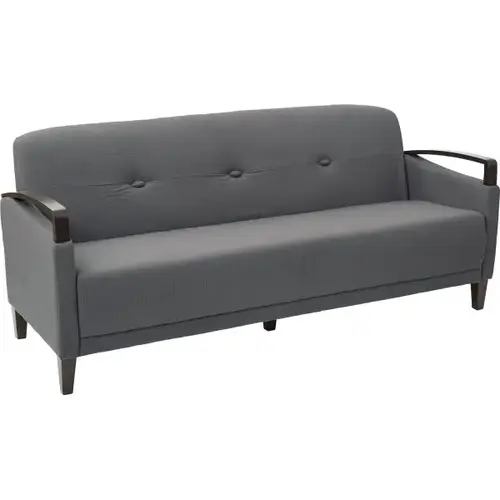 Main Street Sofa, Charcoal Fabric, Dark Espresso Finish Main Street Sofa, Charcoal Fabric, Dark Espresso Finish