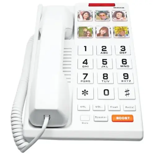 H3000 Single-Line Big-Button Elder Care Telephone White