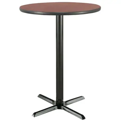 42" Round Bar Height Pedestal Table W/Mahogany Laminate Top, Cast Iron Base 42" Round Bar Height Pedestal Table W/Mahogany Laminate Top, Cast Iron Base