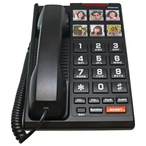 H3000 Single-Line Big-Button Elder Care Telephone Black