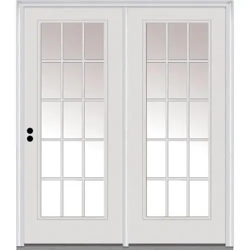 Primed Steel Patio Door, 15 Lite External Grilles, 4-9/16-In, Rhis Primed Steel Patio Door, 15 Lite External Grilles, 4-9/16-In, Rhis