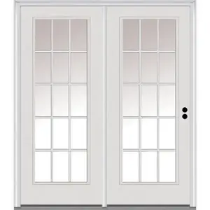 National Door ZZ366828L Primed Steel Patio Door, 15 Lite Internal Grilles Low-E, 6-9/16 Lh