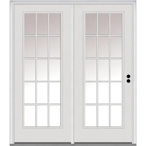 Primed Steel Patio Door, 15 Lite Internal Grilles, 4-9/16-In, Lhis