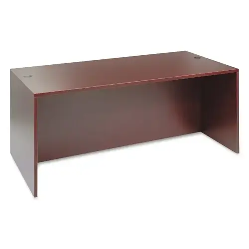 Valencia Series Straight Front Desk Shell, 71" X 35.5" X 29.63", Mahogany