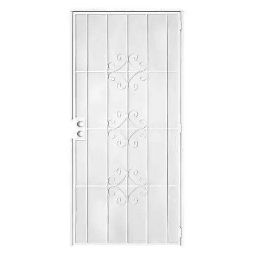 36 In. X 80 In. Del Flor White Surface, Steel Security Door
