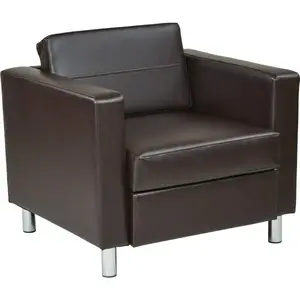 WorkSmart PAC51-V34 Espresso Faux Leather Easycare Espresso Faux Leather Armchair
