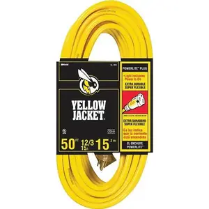 YELLOW JACKET 64827001 50 Ft 12/3 Sjtw Premium Outdoor Hd Extension Cord W/Power Plug