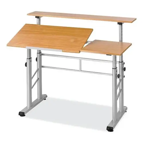 Height-Adjust Split Level Drafting Table, Rectangular/Square, Medium Oak Height-Adjust Split Level Drafting Table, Rectangular/Square, Medium Oak