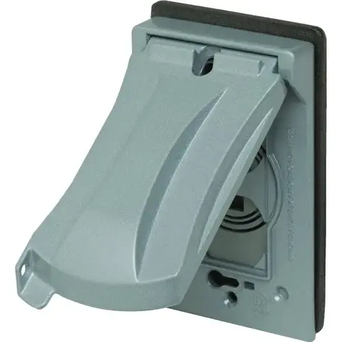 1-Gang Flip 12-In-1 Vertical/Horizontal Weatherproof Cover (Gray) 1-Gang Flip 12-In-1 Vertical/Horizontal Weatherproof Cover (Gray)