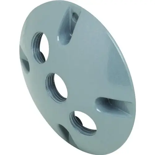 Three 1/2 In Threaded Outlet Round Cluster Cover (Gray)