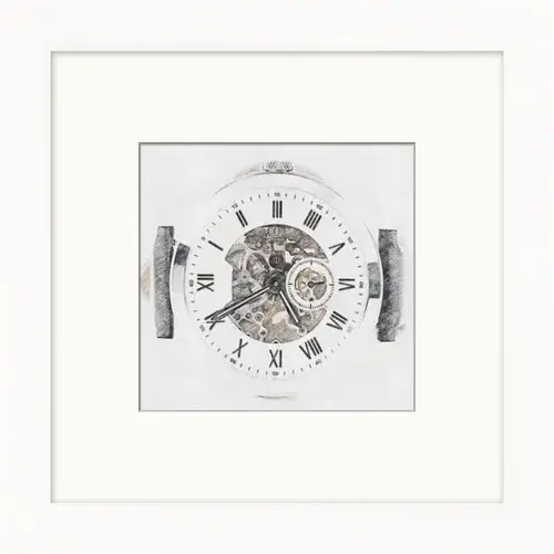 Clock, Neutral Scheme, White Frame