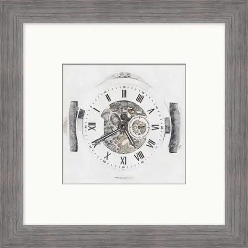 Clock, Neutral Scheme, Silver Frame