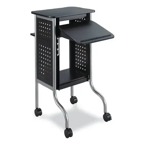 Scoot Presentation Cart, 4 Shelves, 21.5" X 30.25" X 40.5", Black
