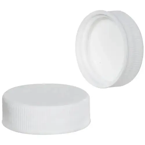 Ribbed Polypropylene Caps With Foam Liner For Use On 1 Gallon Containers, White