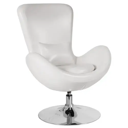 Egg Series White Leather Side Reception Chair Gray Egg Series White Leather Side Reception Chair Gray