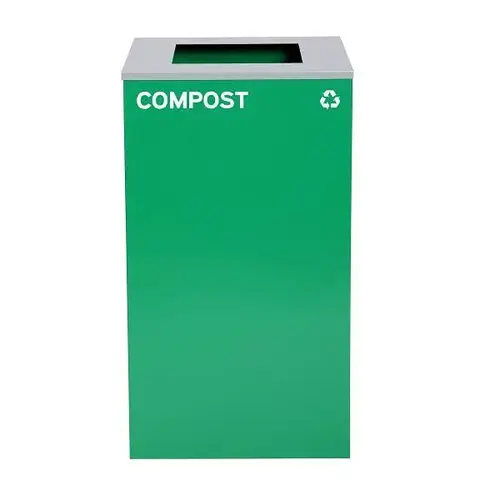 29g Bottle Square Compost Trash Bin Steel Metal Receptacle