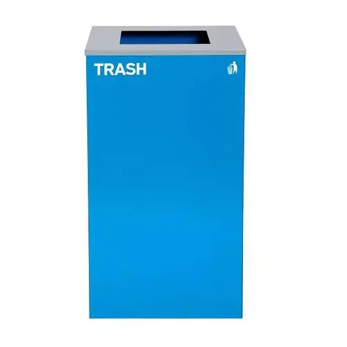 29g Square Blue Bin Steel Metal Receptacle 29g Square Blue Bin Steel Metal Receptacle