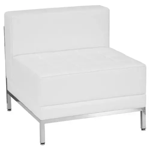 Hercules Imagination Series Contemporary Melrose White Leather Middle Chair Hercules Imagination Series Contemporary Melrose White Leather Middle Chair