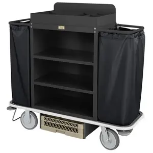 Forbes 2148 2148-En Metal Housekeeping Cart Black