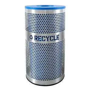 Venue VCR-33 PERF SS 33 Gallon Perforated Stainless Steel Compost Receptacle (Blue/Silver)