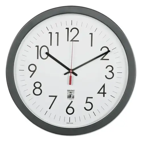 Self-Set Wall Clock, 14.5 Overall Diameter, Black Case, 1 Aa Self-Set Wall Clock, 14.5 Overall Diameter, Black Case, 1 Aa