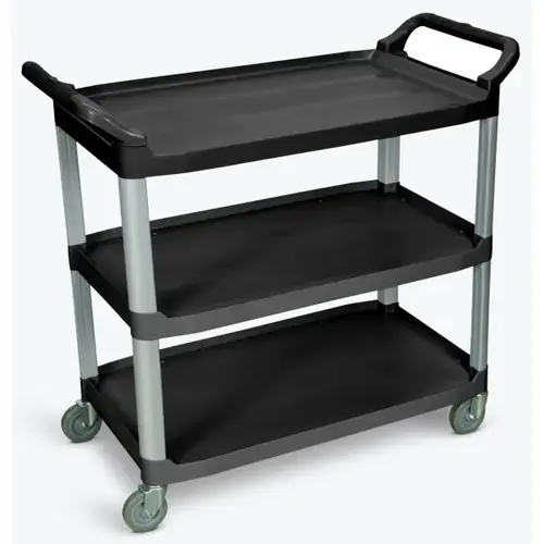 Large Serving Cart - Three Shelves Black Large Serving Cart - Three Shelves Black