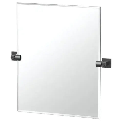Elevate Frameless Small Rectangle Mirror In Matte Black Elevate Frameless Small Rectangle Mirror In Matte Black