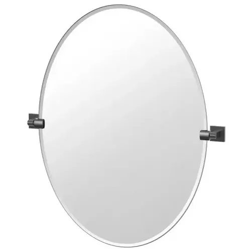 Elevate Frameless Large Oval Mirror In Matte Black Elevate Frameless Large Oval Mirror In Matte Black