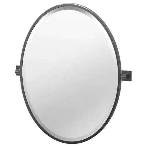 Elevate Framed Oval Mirror In Matte Black