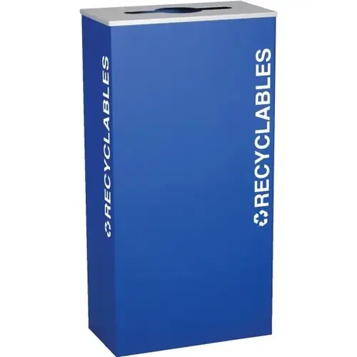 Kaleidoscope 17 Gallon Steel Mixed Recyclables Receptacle (Blue)