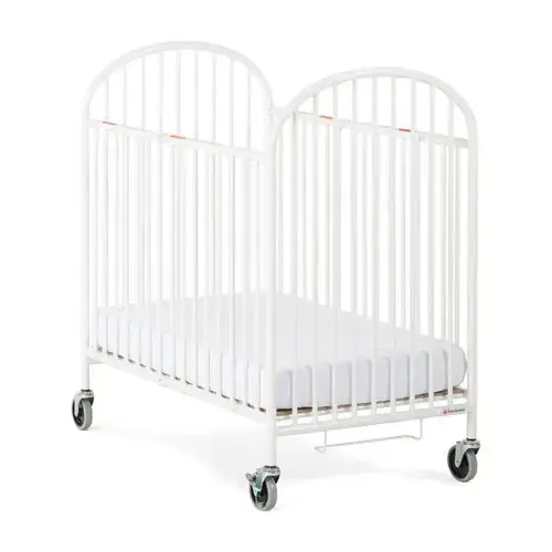 Compact Pinnacle Folding Crib W/ Oversized Casters Foam Mattress Compact Pinnacle Folding Crib W/ Oversized Casters Foam Mattress