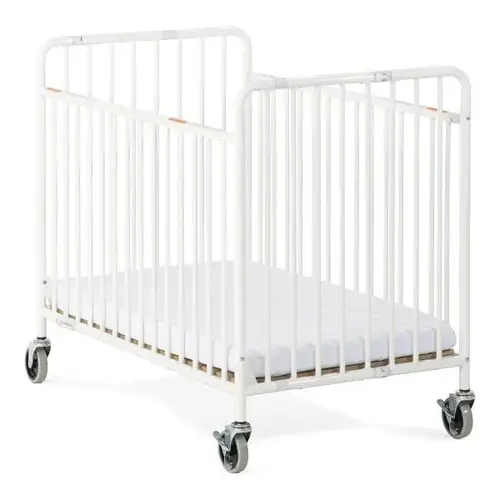 Compact Stowaway Easyroll Folding Crib W/ Oversized Casters Compact Stowaway Easyroll Folding Crib W/ Oversized Casters