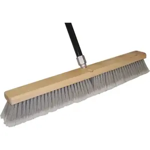 DQB 09975 09975 24" Grey Flag Tip Floor Sweep W/ 60" Threaded Handle