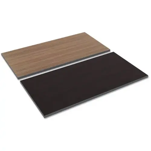Reversible Laminate Table Top, Rectangular, 47.63w X 23.63d, Espresso/Walnut