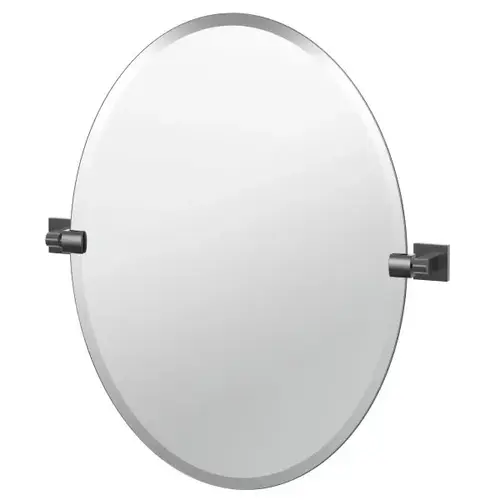 Elevate Frameless Oval Mirror In Matte Black