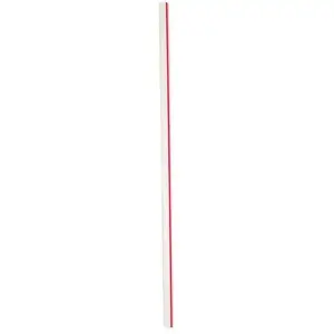 Prime Source 76009743 7.75" Unwrapped Red/White Stripe Jumbo Straw